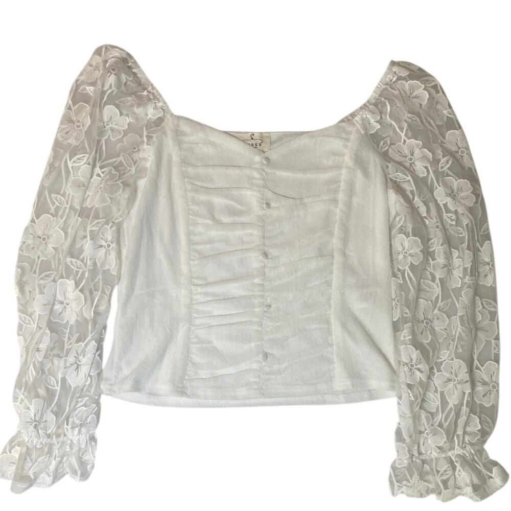 Ember - Corset off the shoulder lace floral long sleeves Style#SB4027 size XL